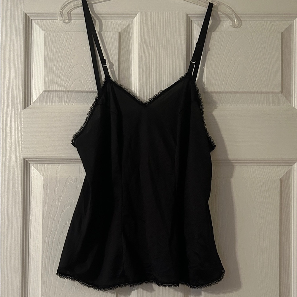 Vintage Vanity Fair Black Lace Trim Camisole